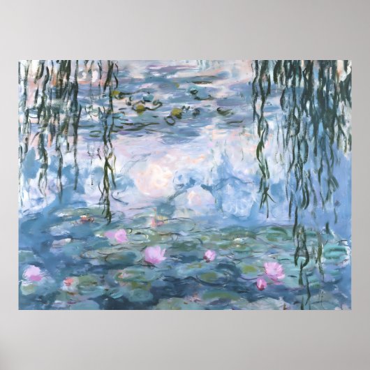 Claude Monet Impressionistisch Waterlelies Schilde Poster (Voorkant)