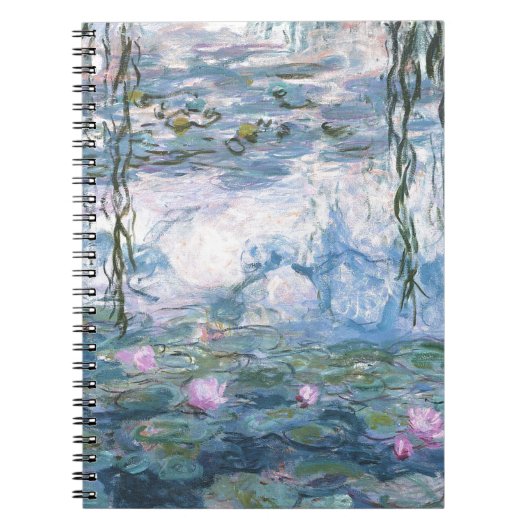 Claude Monet Impressionistische Waterlelies Schild Notitieboek (Voorkant)