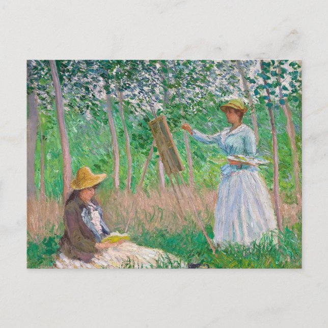 Claude Monet - In de Bossen van Giverny Briefkaart (Voorkant)