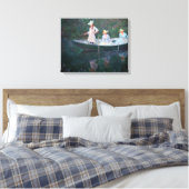 Claude Monet - In de Noorse boot Canvas Afdruk (Insitu (Slaapkamer))