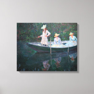 Claude Monet - In de Noorse boot Canvas Afdruk