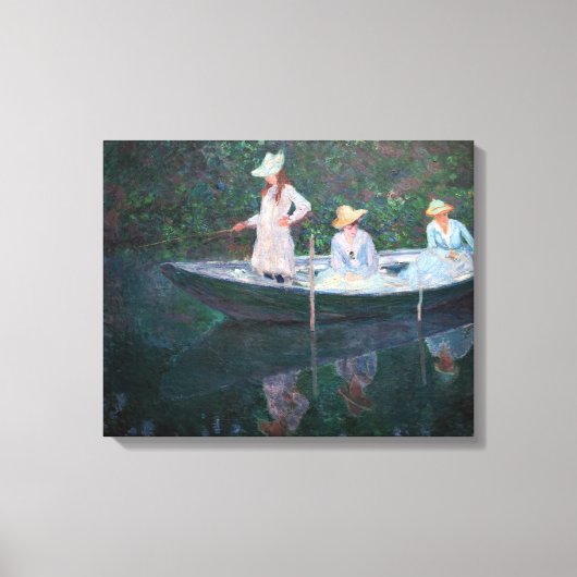 Claude Monet - In de Noorse boot Canvas Afdruk (Voorkant)