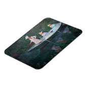 Claude Monet - In de Noorse boot in Giverny Magneet (Linkerzijde)