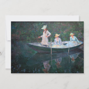 Claude Monet - In de Norvegienne Boat bij Giverny Bedankkaart