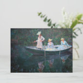Claude Monet - In de Norvegienne Boat bij Giverny Bedankkaart (Staand voorkant)