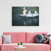 Claude Monet - In de Norvegienne Boat bij Giverny Canvas Afdruk (Insitu (Woonkamer))