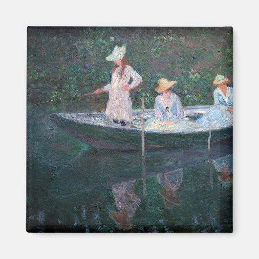 Claude Monet - In de Norvegienne Boat bij Giverny Magneet (Voorkant)