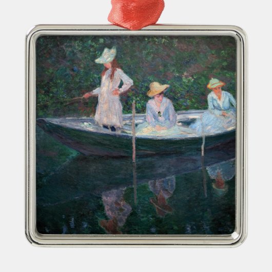 Claude Monet - In de Norvegienne Boat bij Giverny Metalen Ornament (Voorkant)