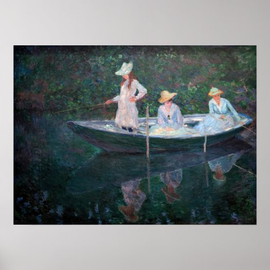 Claude Monet - In de Norvegienne Boat bij Giverny Poster (Voorkant)