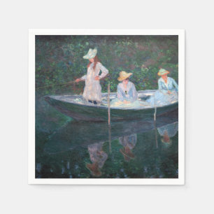 Claude Monet - In de Norvegienne Boat bij Giverny Servet