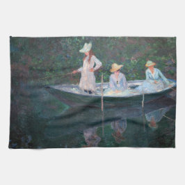 Claude Monet - In de Norvegienne Boat bij Giverny Theedoek
