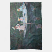 Claude Monet - In de Norvegienne Boat bij Giverny Theedoek (Verticaal)