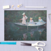 Claude Monet - In de Norvegienne Boat bij Giverny Tissuepapier (Craft)