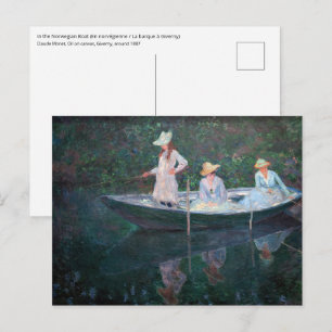 Claude Monet - In de Norvegienne boot bij Giverny Briefkaart