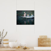 Claude Monet - In de Norvegienne boot bij Giverny Poster (Keuken)