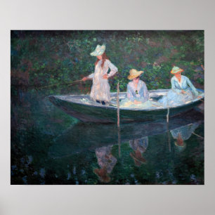 Claude Monet - In de Norvegienne boot bij Giverny Poster