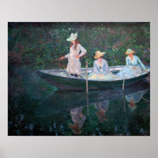 Claude Monet - In de Norvegienne boot bij Giverny Poster (Voorkant)