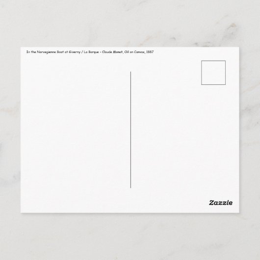 Claude Monet - In de Norvegienne-boot in Giverny Briefkaart (Achterkant)