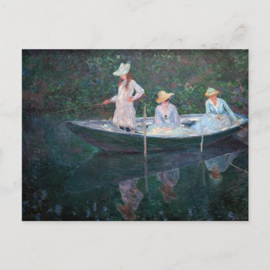 Claude Monet - In de Norvegienne-boot in Giverny Briefkaart (Voorkant)