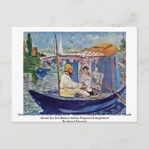 Claude Monet in zijn Studio (Argenteuil) Briefkaart