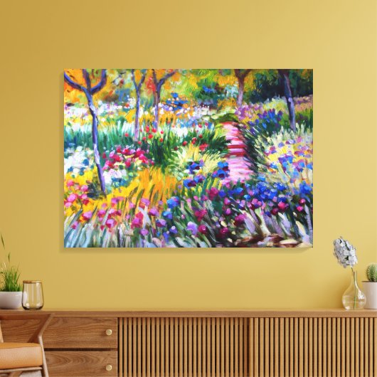 Claude Monet: Iris Garden van Giverny Canvas Afdruk (Insitu (Woonkamer))