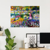 Claude Monet: Iris Garden van Giverny Poster (Thuiskantoor)