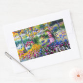 Claude Monet: Iris Garden van Giverny Rechthoekige Sticker (Envelop)