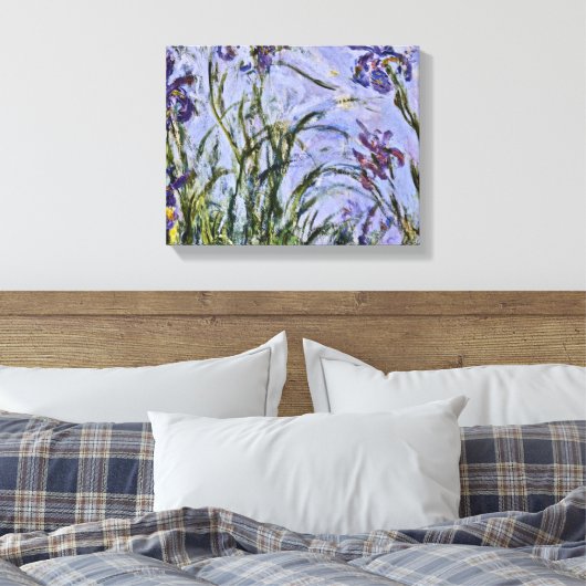 Claude Monet - Iris Mauves Canvas Afdruk (Insitu (Slaapkamer))