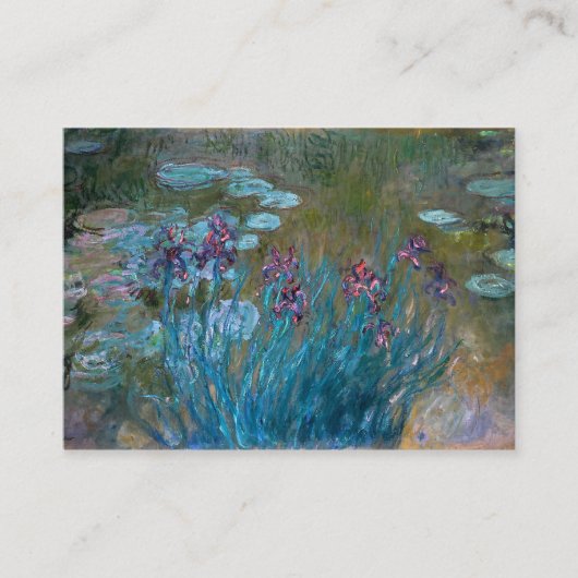 Claude Monet Irises en waterlelies Visitekaartje (Voorkant)