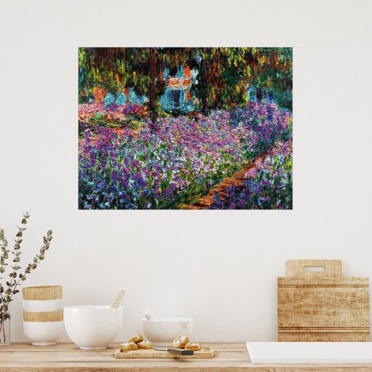Claude Monet: Irises in de tuin van Monet Poster (Keuken)