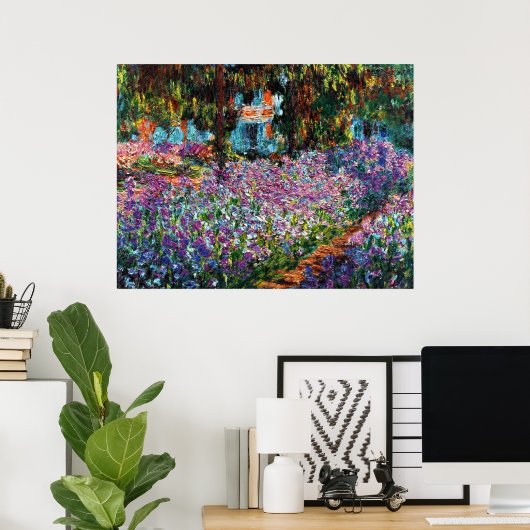 Claude Monet: Irises in de tuin van Monet Poster (Thuiskantoor)