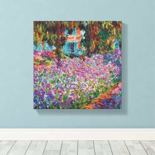 Claude Monet - Irises in Monet's Garden Fine Art Canvas Afdruk (Insitu (Houten vloer))