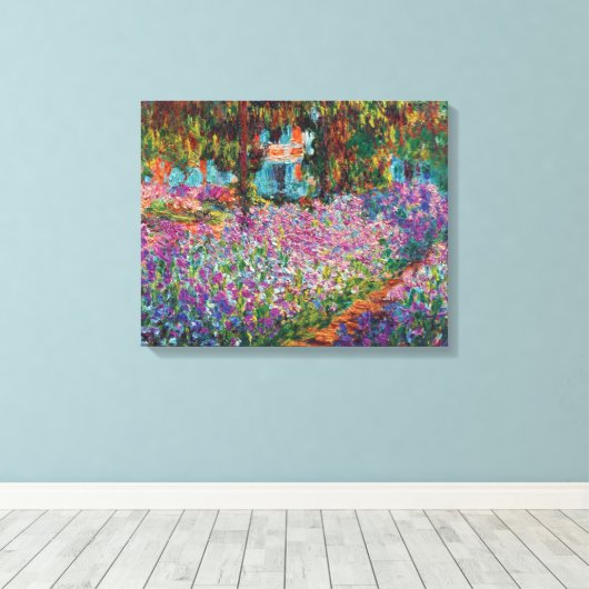 Claude Monet - Irises in Monet's Garden Fine Art Canvas Afdruk (Insitu (Houten vloer))
