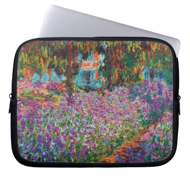 Claude Monet - Irises in Monet's Garden Fine Art Laptop Sleeve (Voorkant)