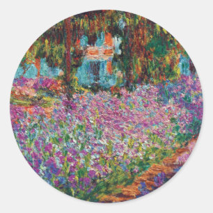 Claude Monet - Irissen in de tuin van Monet Fijne Ronde Sticker