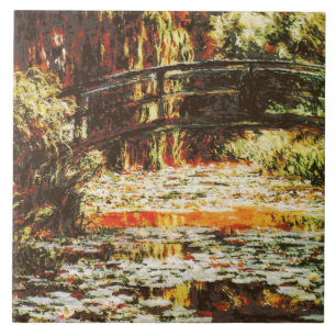 Claude monet - Japanse brug en waterlelies Tegeltje