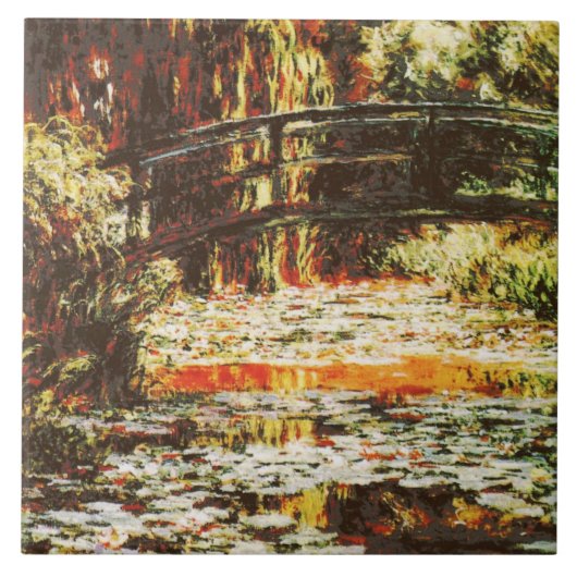Claude monet - Japanse brug en waterlelies Tegeltje (Voorkant)