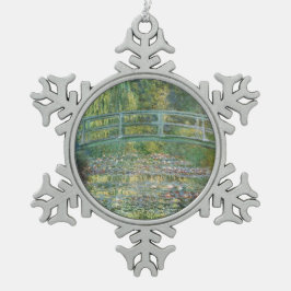 Claude Monet Japanse Brug Waterlelie Kunst Tin Sneeuwvlok Ornament