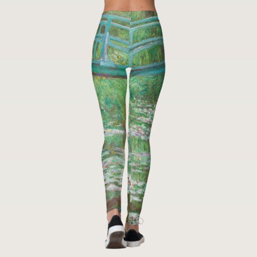 Claude Monet Japanse voetbalbrug. Impressionisme Leggings (Achterkant)
