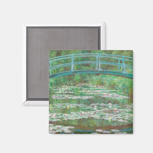 Claude Monet Japanse voetbalbrug. Impressionisme Magneet (Voorkant / Achterkant)