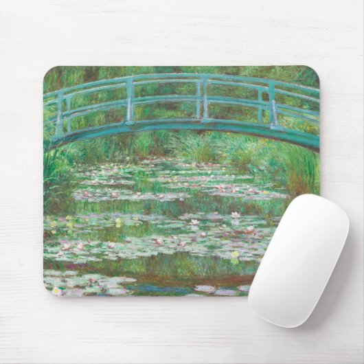 Claude Monet Japanse voetbalbrug. Impressionisme Muismat (Met muis)