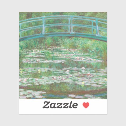 Claude Monet Japanse voetbalbrug. Impressionisme Sticker (Vel)