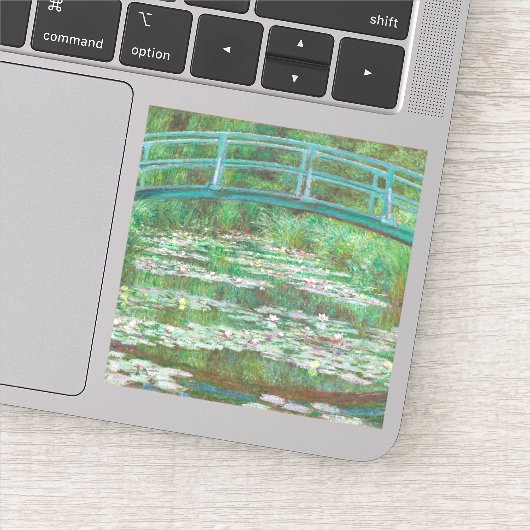 Claude Monet Japanse voetbalbrug. Impressionisme Sticker (Detail)
