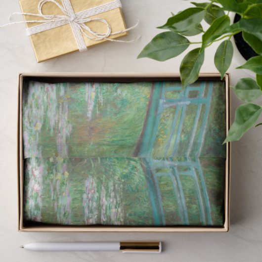 Claude Monet Japanse voetbalbrug. Impressionisme Tissuepapier (Geschenk)