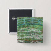 Claude Monet Japanse voetbalbrug. Impressionisme Vierkante Button 5,1 Cm (Voorkant /achterkant)