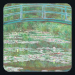 Claude Monet Japanse voetbalbrug. Impressionisme Vierkante Sticker<br><div class="desc">Claude Monet sticker "Japanse voetbalbond".</div>
