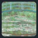 Claude Monet Japanse voetbalbrug. Impressionisme Vierkante Sticker<br><div class="desc">Claude Monet sticker "Japanse voetbalbond".</div>