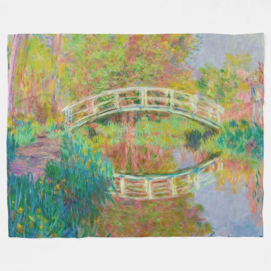 Claude Monet - Japanse voetbrug, Giverny Fleece Deken (Voorkant (Horizontaal))