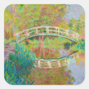 Claude Monet - Japanse voetbrug, Giverny Vierkante Sticker