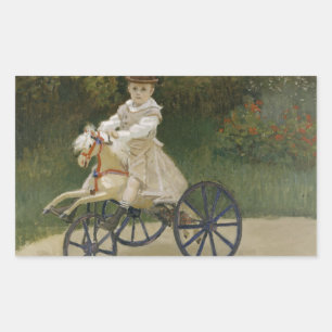 Claude Monet - Jean Monet over zijn Hobby-paard Rechthoekige Sticker